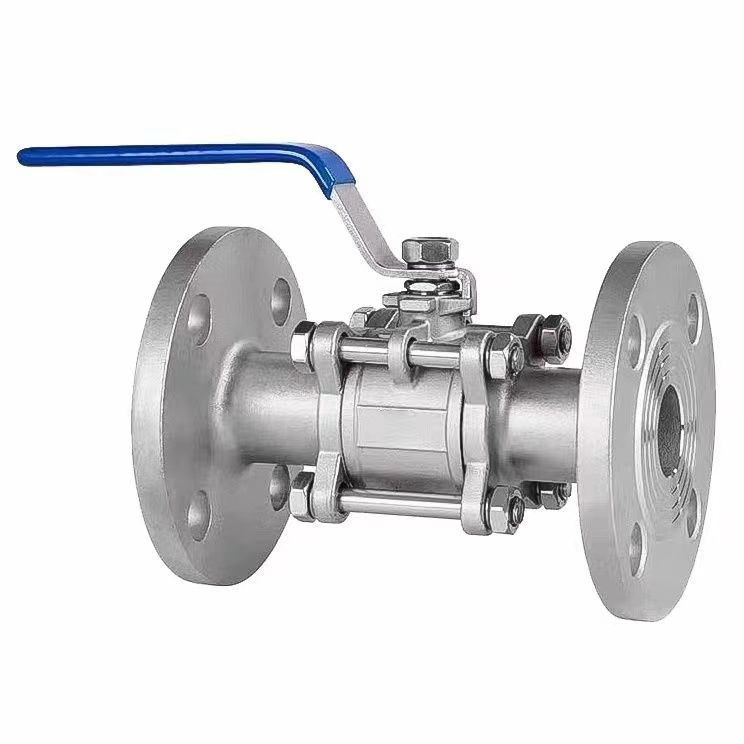 工业法兰三片式球阀