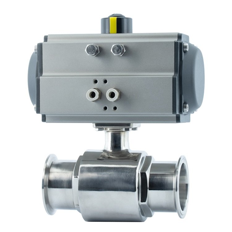 Q681F-16P/R 气动卡箍浮动球直通流道软密封不锈钢(304、316)球阀