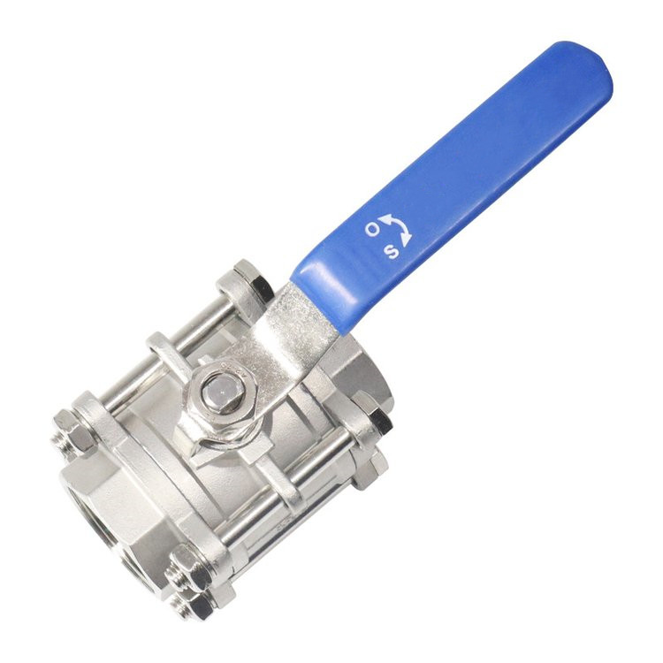 Q11F-16P/R 手动内螺纹浮动球直通流道软密封不锈钢(304、316)三片式球阀