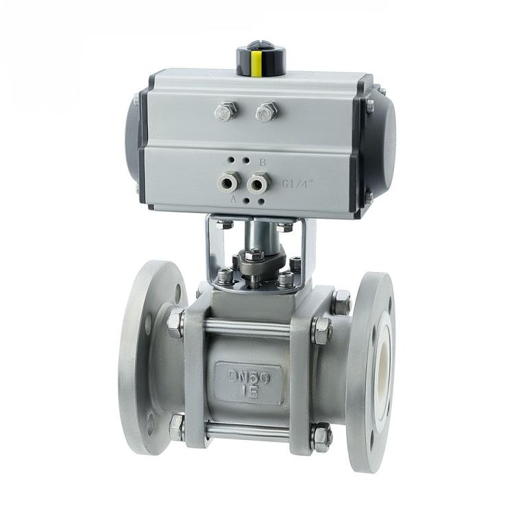 Q641TC-16C 气动法兰浮动球直通流道陶瓷铸钢(WCB)球阀