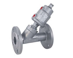 F3 法兰气动角座阀(不锈钢头)